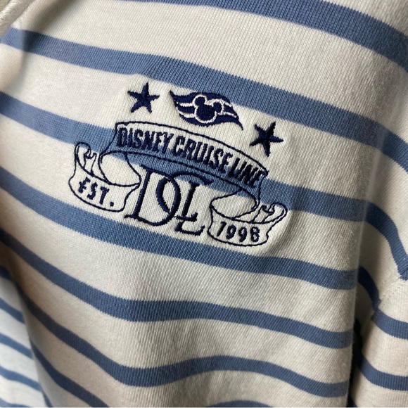 Disney Cruise Line Blue & White Striped Hoodie Long Sleeve Women's XL - Picture 4 of 8